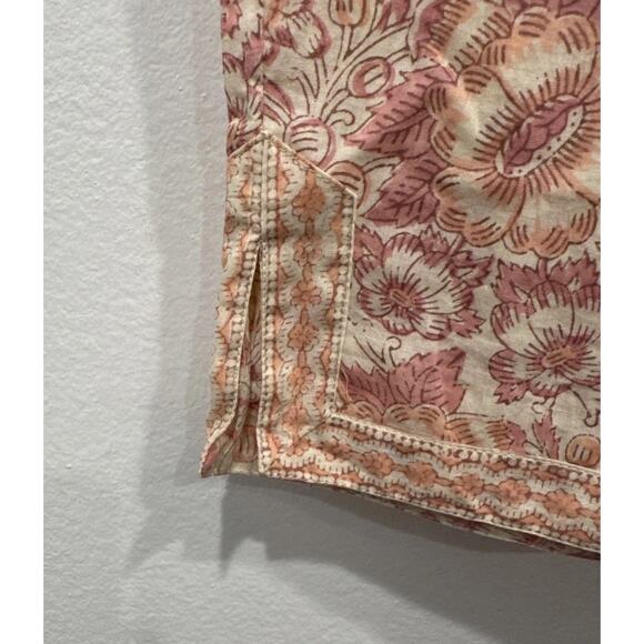 Anokhi Floral Print Pajama Set Women’s Size Small Lounge Set Tank Cropped Pants - Picture 5 of 12